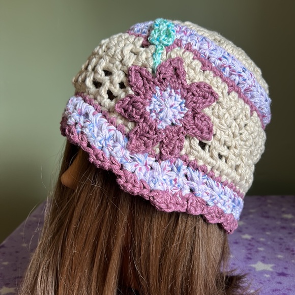 Crochet cotton hat medium new cute - Picture 9 of 9